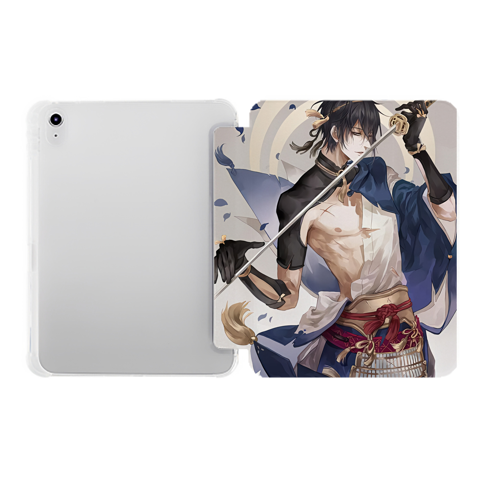 （画像用） 刀剣乱舞 Touken Ranbu IPad ケース ペン収納付き 三つ折りスタンド PUレザー×シリコン 対応機種9.5/10.5/10.9インチ